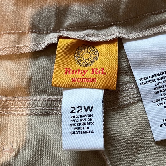 Ruby Rd. Beige Wide-Leg Pants - Picture 2 of 3